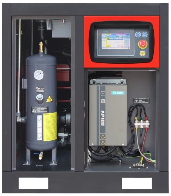 Sprężarka śrubowa profi kompressoren arrow ii 15 kw vsd 720-1800 l/min 10 bar 400v napęd bezpośredni