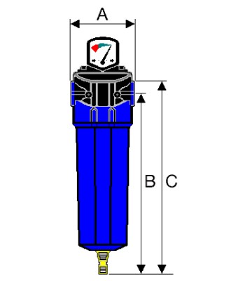 ATS FGO170 M FILTR 3/4" 1/0.1 micron max. 16bar 2830 l/min mechaniczno-koalescencyjny olej