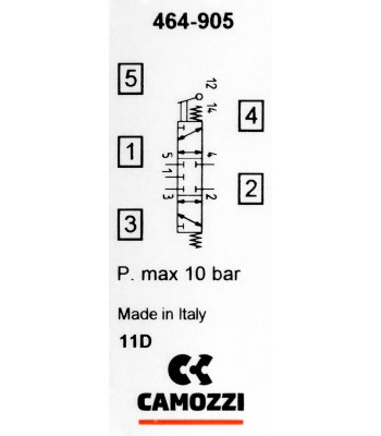 Zawór CAMOZZI 464-905 5/3 CC 1/4" dzwignia monostabilny