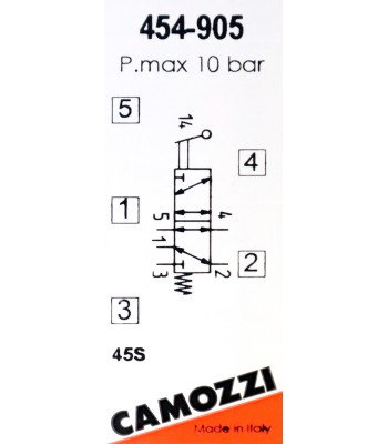 Zawór CAMOZZI 454-905 5/2 monostabilny 1/4"