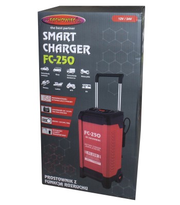 Mikroprocesorowy prostownik do akumulatorów samochodowych z funkcj¹ rozruchu 12V/24V 250A FC-250 HOT