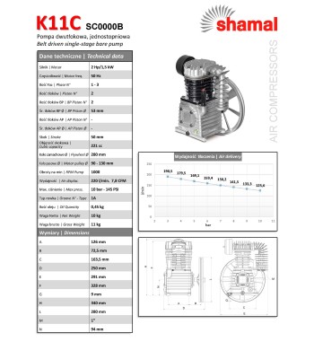 Agregat sprê¿arkowy SHAMAL K11C 1.5 kW