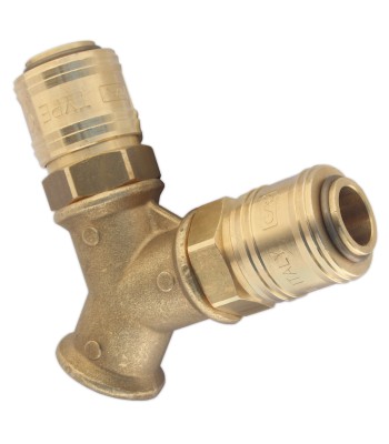 Rozdzielacz dwÃ³jnik GAV  2x szybkoz³¹cze 1x3/8" W