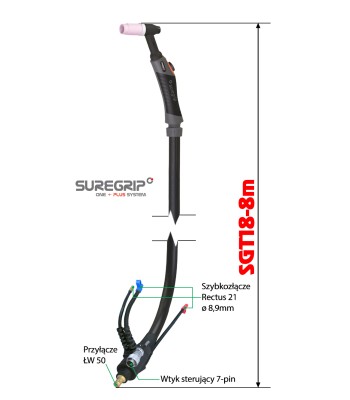 TIG UCHWYT SPAWALNICZY PARKER SUREGRIP SGT18SC PKG X 8m C/W