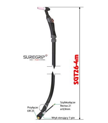 TIG UCHWYT SUREGRIP SGT26 FLEX PKG X 4m MINI JET TIG ORYGINAL