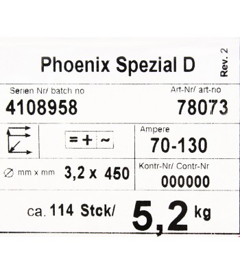 Bohler MMA elektroda spawalnicza zasadowa Phoenix SPEZIAL D 3.2x450/5.2paczka/20.8karton (cena za 1 paczkê)