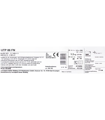 Bohler MMA elektroda spawalnicza do ¿eliwa UTP86FN 3.2x350/1kg paczka (cena za 1 paczkê)