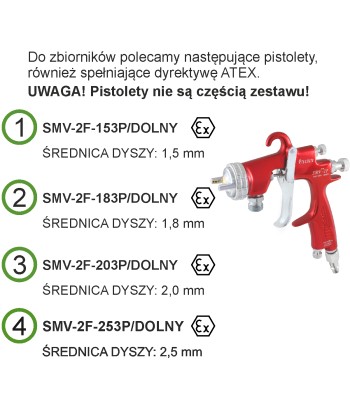 Zbiornik cinieniowy do farb 2L metalowy + pistolet lakierniczy 2.0mm