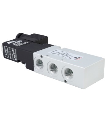 Zawór CAMOZZI 130-354-015-02 5/2 1/4" monostabilny + Cewka 24VAC / 12VDC + Wtyczka