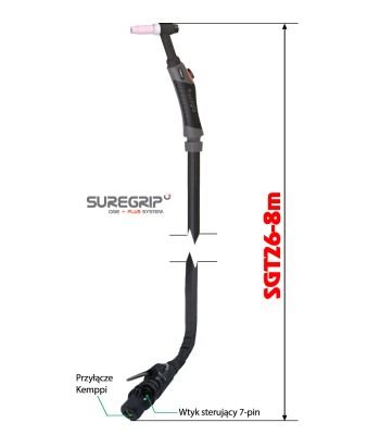 TIG UCHWYT SGT26 FLEX KEMPPI MLS 8m