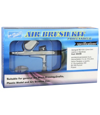 Aerograf BD130 0.2mm czarny 8ml z regulacj¹