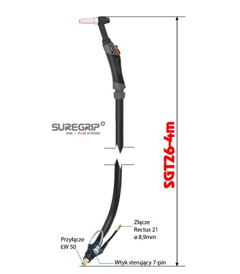 TIG UCHWYT SUREGRIP SGT26 FLEX PKG X 4m JET TIG ORYGINAL