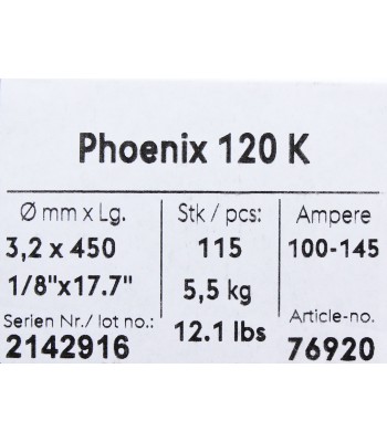Bohler MMA elektroda spawalnicza zasadowa Phoenix 120K B 3.2x450/5.5paczka/22.0karton (cena za 1 paczkê)